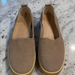 ECCO Slip-On Taupe Leather Loafers